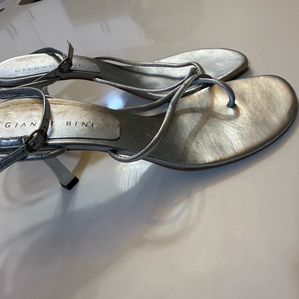 Gianni Bini Metallic Silver Heels